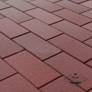 Брусчатка, 200х100х40 мм, Тёмно-красная (верхний прокрас, минифаска)