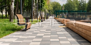 Тротуарная плитка БРАЕР Триада (белый,серый,графит) г. Узловая   Свиридовский парк (2)