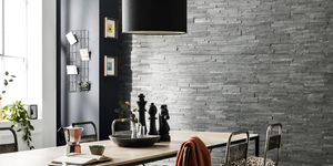 Декоративный камень в интерьере фото 3D панели RKS SLATE Сланец Black Slate купить натуральный камень (4)