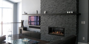 Облицовка камина черным камнем фото 3D панели RKS SLATE Сланец Black Slate купить в РКС Клинкер (4)