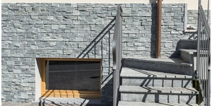 Цоколь из камня натурального фото 3D панель RKS SLATE Кварцит Grey Quartz Country заказать с доставкой (2)