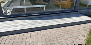Террасная доска ДПК Bamberg English Barnwood (фотоотзыв, терраса) ресторан Severs One Белгород (1)