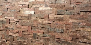Фасад из природного камня 3D панели RKS SLATE Кварцит Cooper Natural фото