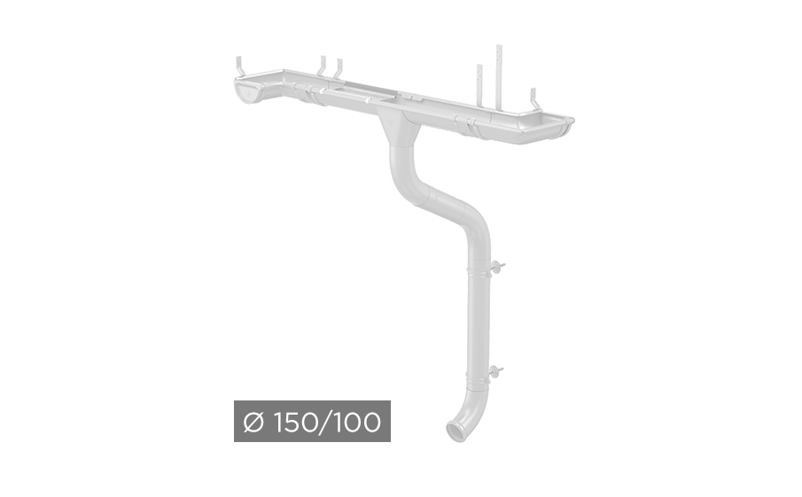 Водосточная система AQUASYSTEM PU 150/100 мм RAL 9003 в Воронеже