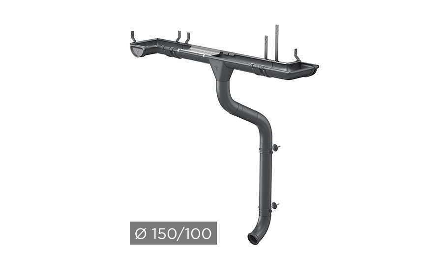 Водосточная система AQUASYSTEM PU MATT 150/100 мм RAL 7024 в Воронеже
