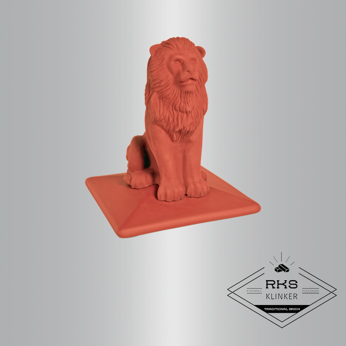 ᐉ Клинкерный оголовник на столб, Lion 01, Ruby red в Воронеже