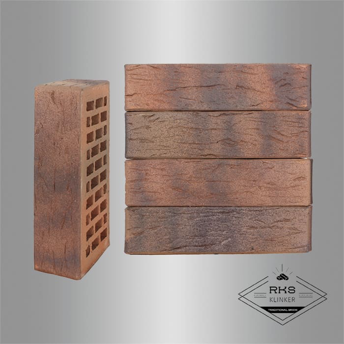 Кирпич облицовочный ЛСР, Ореховый флэш, Рустик, 1НФ в Воронеже