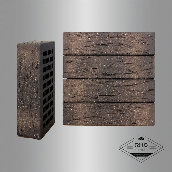 Кирпич облицовочный ЛСР, Графитовый с посыпкой, Рустик, 1НФ в Воронеже