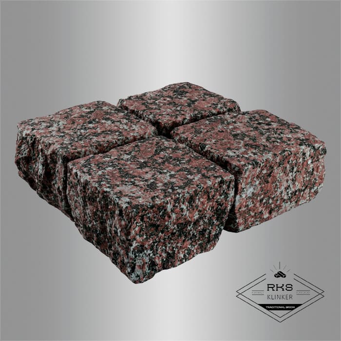 Гранитная брусчатка Гранатовый амфиболит, Колотая, 100x100 мм в Воронеже