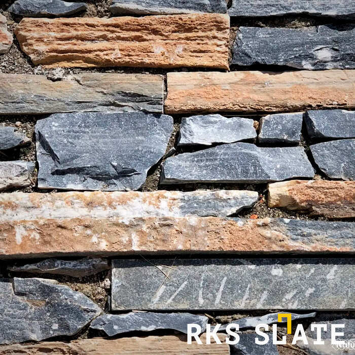 Фасадный облицовочный камень Rusty Black Quartz Strips в Воронеже