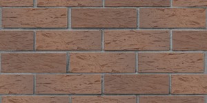 Клинкерный кирпич ЛСР Прага светло-коричневый флэш, береста, 0,7НФ на сером шве