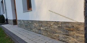 Цоколь из камня заказать 3D панели RKS SLATE Кварцит Ocean Green Natural