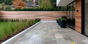 Не скользкая Плитка из песчаника для улицы и входной зоны от RKS SLATE Belgian Grey купить по лучшей цене (6)